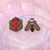 Chic Brooch Hexagonal With Colorful Cartoon Bee And Axe Design For Versatile Fashion