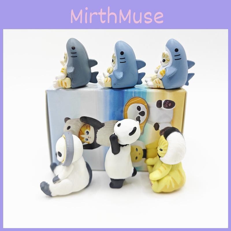 Charming Q Cute Shark Cat Blind Box Figurines With Salmon Sushi Design Pvc Material