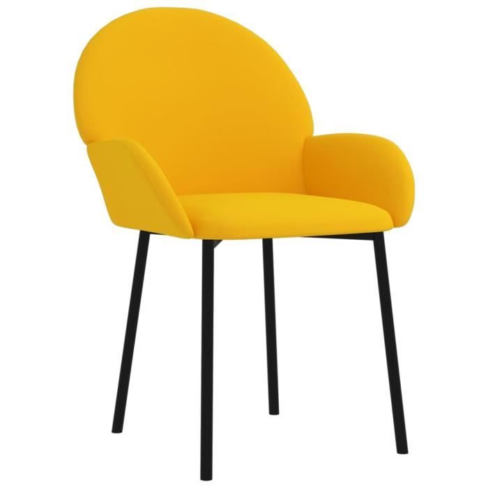 VidaXL Chaises de salle à manger 2 pcs Jaune Velours 344770