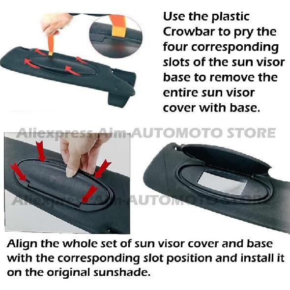 Car Sun Visor Mirror Covers And Base Replacement, Visor Vanity Mirror Caps W/Mirror For Porsche 996/997-911 986/987 For Boxster For Cayman