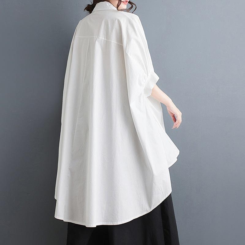 Short Sleeve Plus Size Cotton Vintage Shirts & Blouses for Blouse Casual Loose Summer Tops Women Button Up Shirt