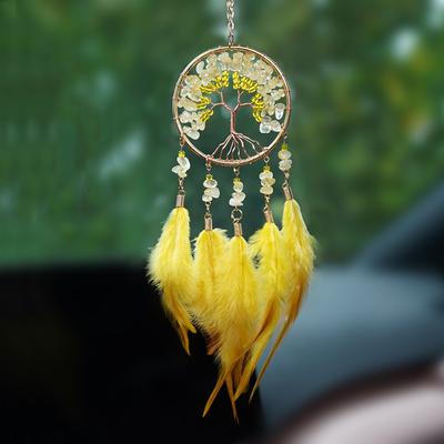 Crystal Feathers Mini Dream Catcher Wall Hangings Car Pendants Window Decor  Handmade Home Decorations For Girls Holiday Gifts