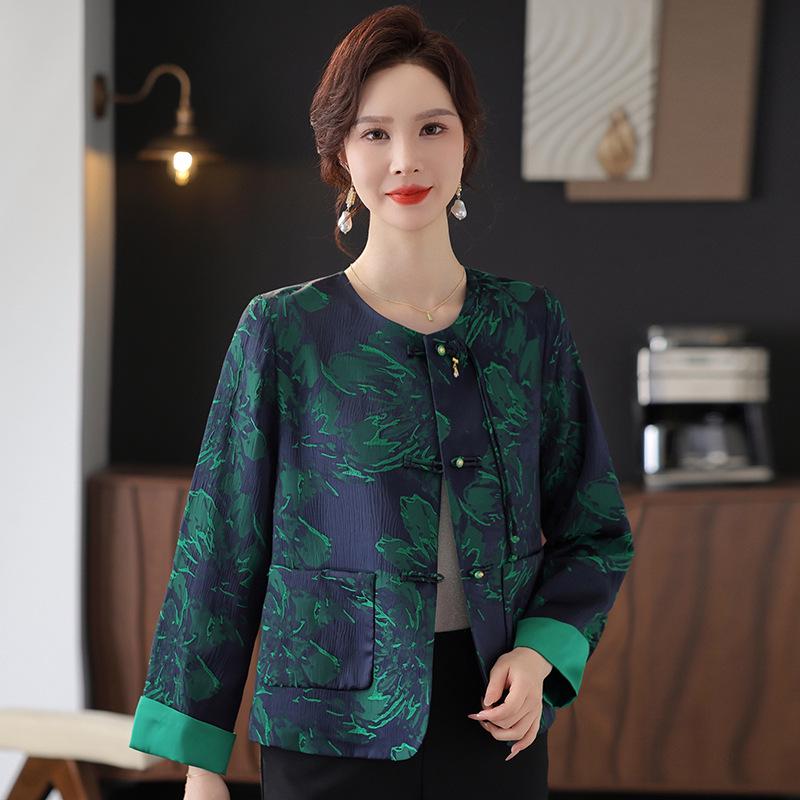 Cardigan de primăvară retro: Jachetă elegantă în stil chinezesc cu nasturi tip broască pentru femei tinere și de vârstă mijlocie
