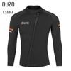 OUZO 1.5mm Unisex Long Sleeve Diving & Surfing Wetsuit - Sun & Jellyfish Protection, Winter Swimming Top