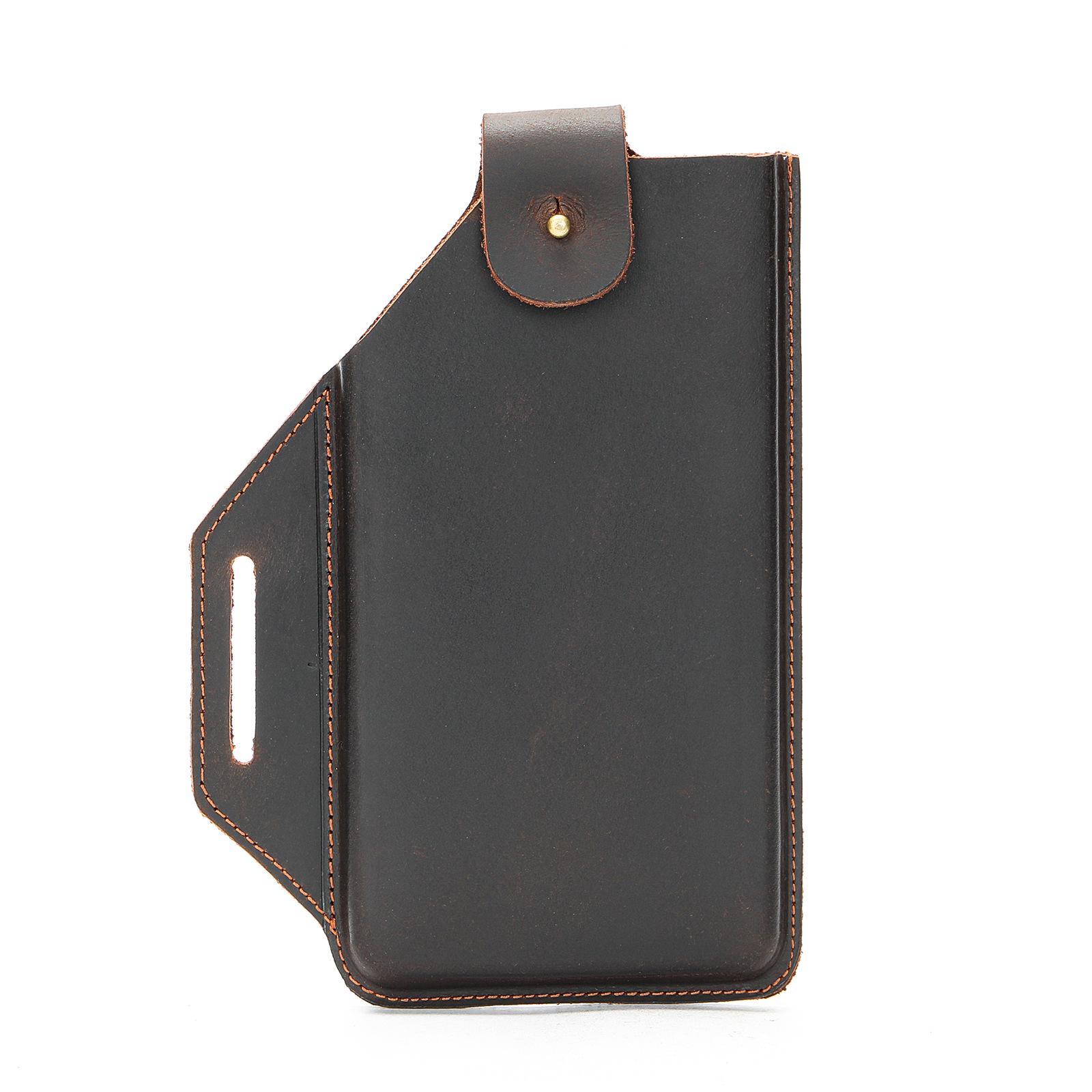 

Американская ретро кожаная поясная сумка для телефона - Повседневная поясная сумка из натуральной коровьей кожи для ношения на открытом воздухе кофейный