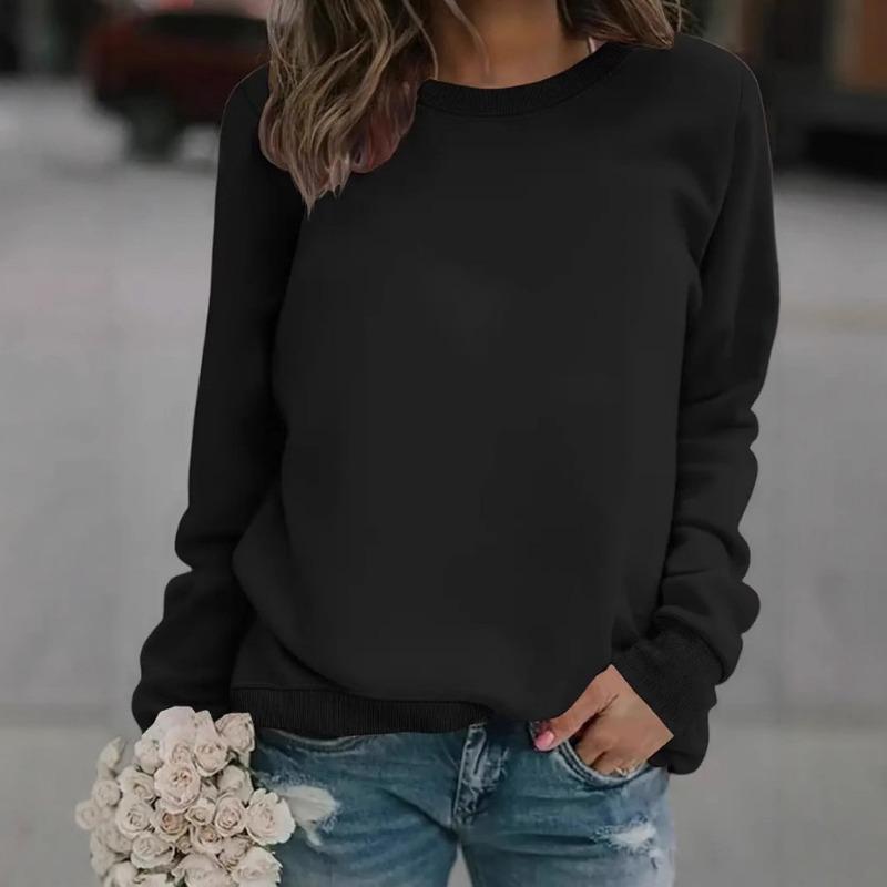 Damen Fleecpullover Langarm Sweatshirt Lässiges Fitness Top