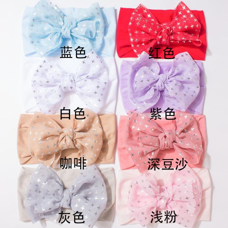 New Baby Fontanelle Headscarf Cute Nylon Bow Baby Headband Comfortable Soft Children's Hair Accessories