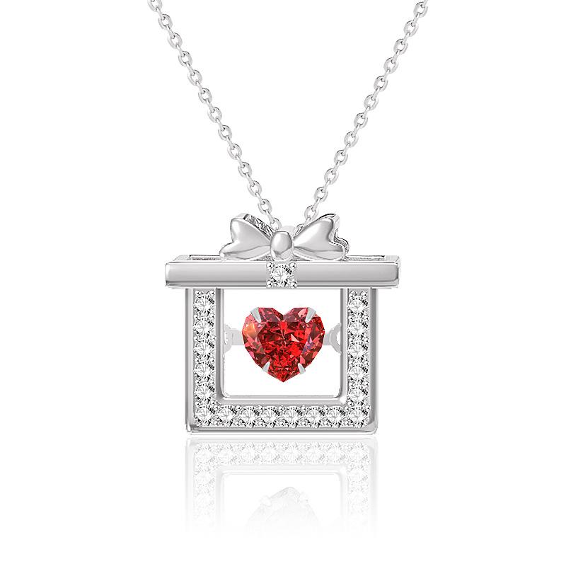 

Li Ming s925 Sterling Silver Heart Zircon Necklace - Korean Fashion Clavicle Chain Christmas Gift for Women 925 Silver