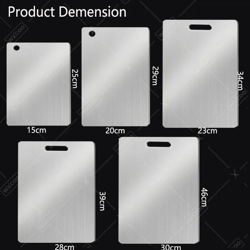 WXCOO Kitchen Cutting Board Food Grade Chopping Cutting Boards Thickened Stainless Steel Boards for Cut Vegetables Fruit Meat