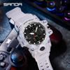 SANDA Sports Military Men's Watches Luxury Dual Display Watch 50M Waterproof Quartz Wristwatch for Male