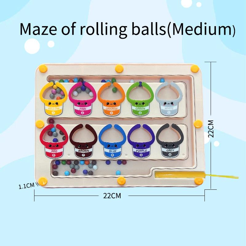 

Children s magnetic maze walking bead drawing board focuses on stroke, logical thinking, early education and puzzle toys жёлтый