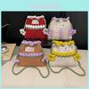 Flower Shape Knitted Handbag With Drawstring Closure And Interior Pockets For Casual Outings