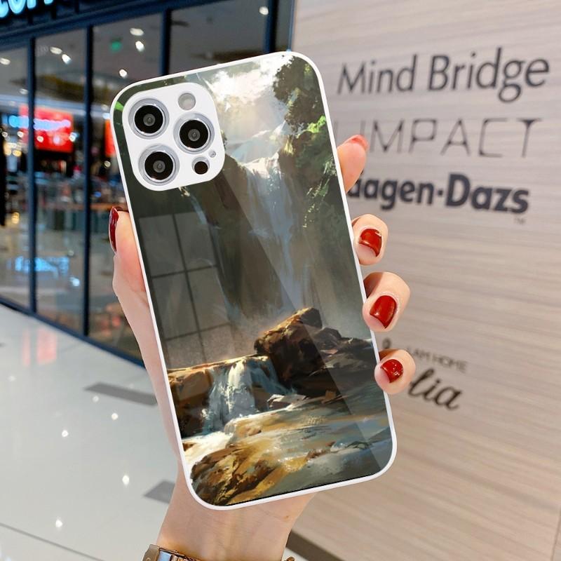 Cool Painting Art Phone Case For IPhone 14 13 12 11 Pro Max X XR XS 8 7 Plus Liquid Glass Color Phone Cover