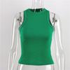 Ribber Knitted Women's Summer Knitted Tops Sport Vest Off Shoulder Tank Top Casual Sleeveless Tops