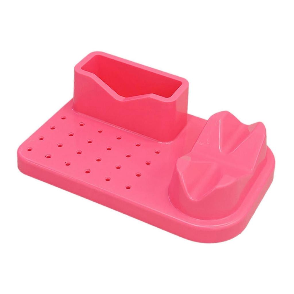 Nail Art Polishing Grinding Organizer Case Lightweight 20 Holes Drill Holder Deep Pink