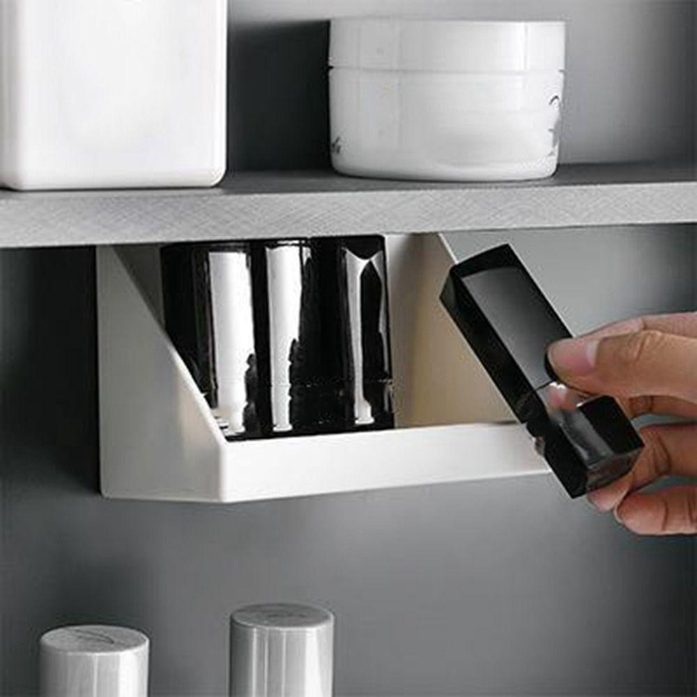 White/Transparent Oblique Opening Storage Box Wall Mounted Sundries Organizer  Bathroom