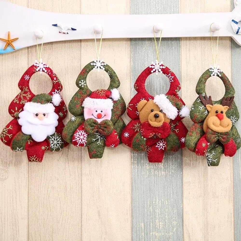 Christmas Dolls Retractable Santa Claus Snowman Elk Toys Xmas Figurines Christmas Gift For Kid Red Xmas Tree Ornament