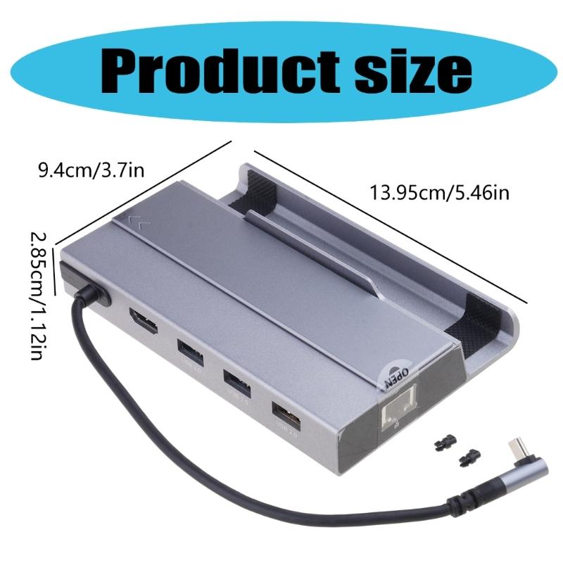 Multiport 7 In 1 Docking Station with HDMI2.0 USB C and Gigabit Ethernet Supports for ROG/X/SteamDeck