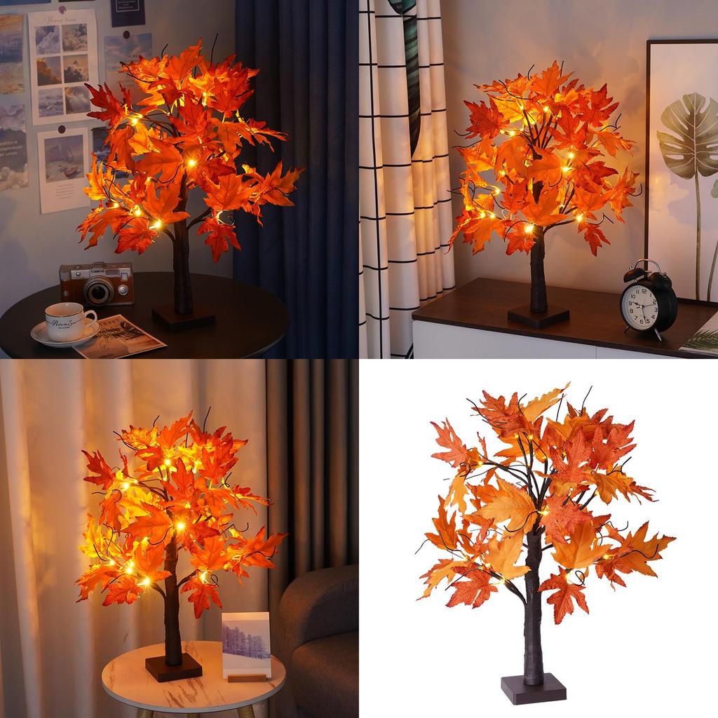 Led Maple Tree Light With 24 Leds For Thanksgiving Christmas Party Home Decoration Indoor Garden Scene
