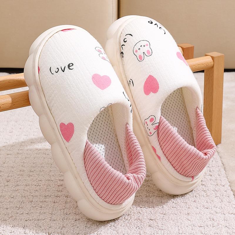 Maternity Cotton Slippers Women's Autumn and Winter Bags Heel Cartoon Thick Thermal Bedroom Home Indoor Non-slip Soft-soled Confinement Shoes