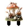 Easter Bunny Garden Stakes Outdoor Decor, 2D HD Printing Acrylic Rabbit & Colorful Eggs Ornaments with Weatherproof Design, Easy-Insert Spike