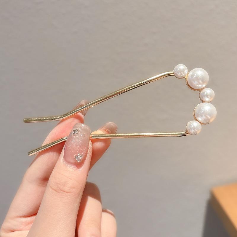 1Pcs Pearl Hair Fork Hair Clip Hairpins Metal U-Shaped Hair Sticks Combs Women Girl Hair Accessories Ornament Styling Tool