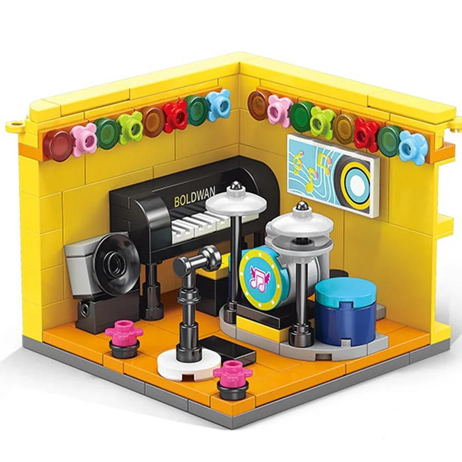 1 st Mini Gatuvy Syn Drömhus Racerbil Läkare Målare Musiker Forskare Konditor Kameraman Astronaut Byggklossar