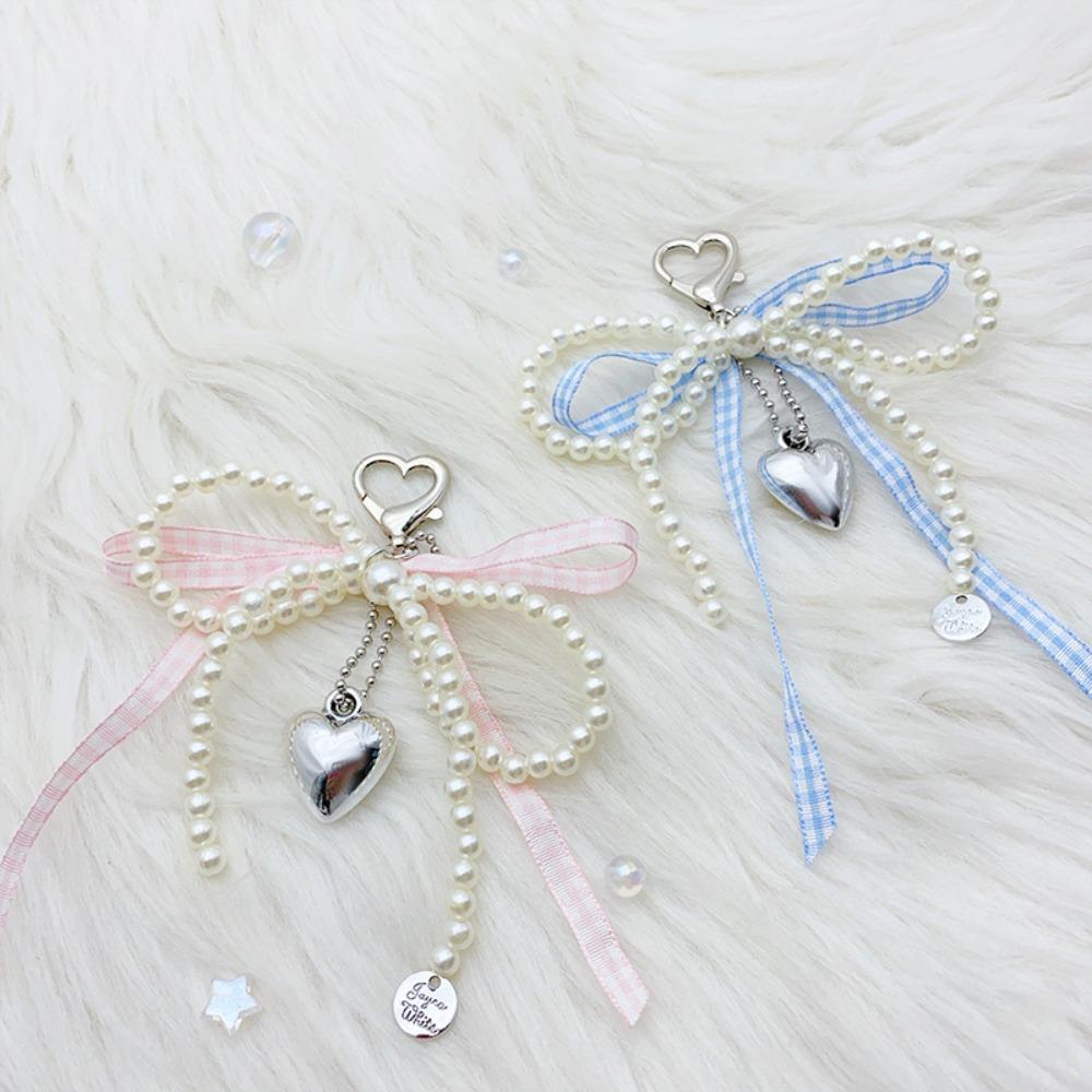 

Beaded Keychain Heart Shaped Bag Pendant Portable Heart Keychain