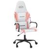 Gaming Chair In White and Pink Synthetic Leather