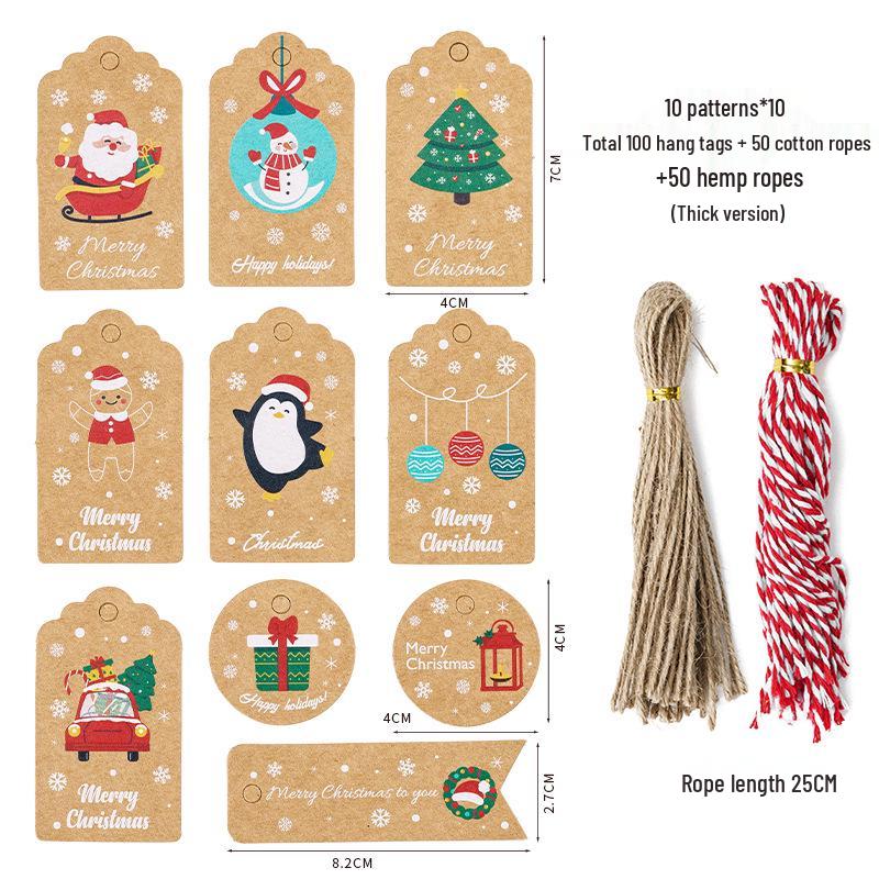 Thickened Santa Claus Christmas Hang Tags - Gift Decoration Cards
