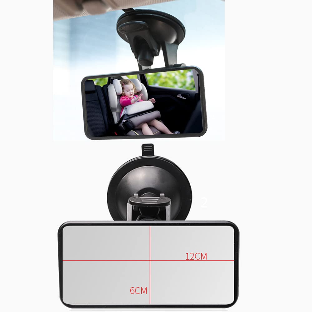 LIKENNY Car Rearview Baby Auxiliary Insight Suction Cup Adjustable Baby Child Seat Shatterproof Directional Easy Installation Mirror, Mirror, Mirror,