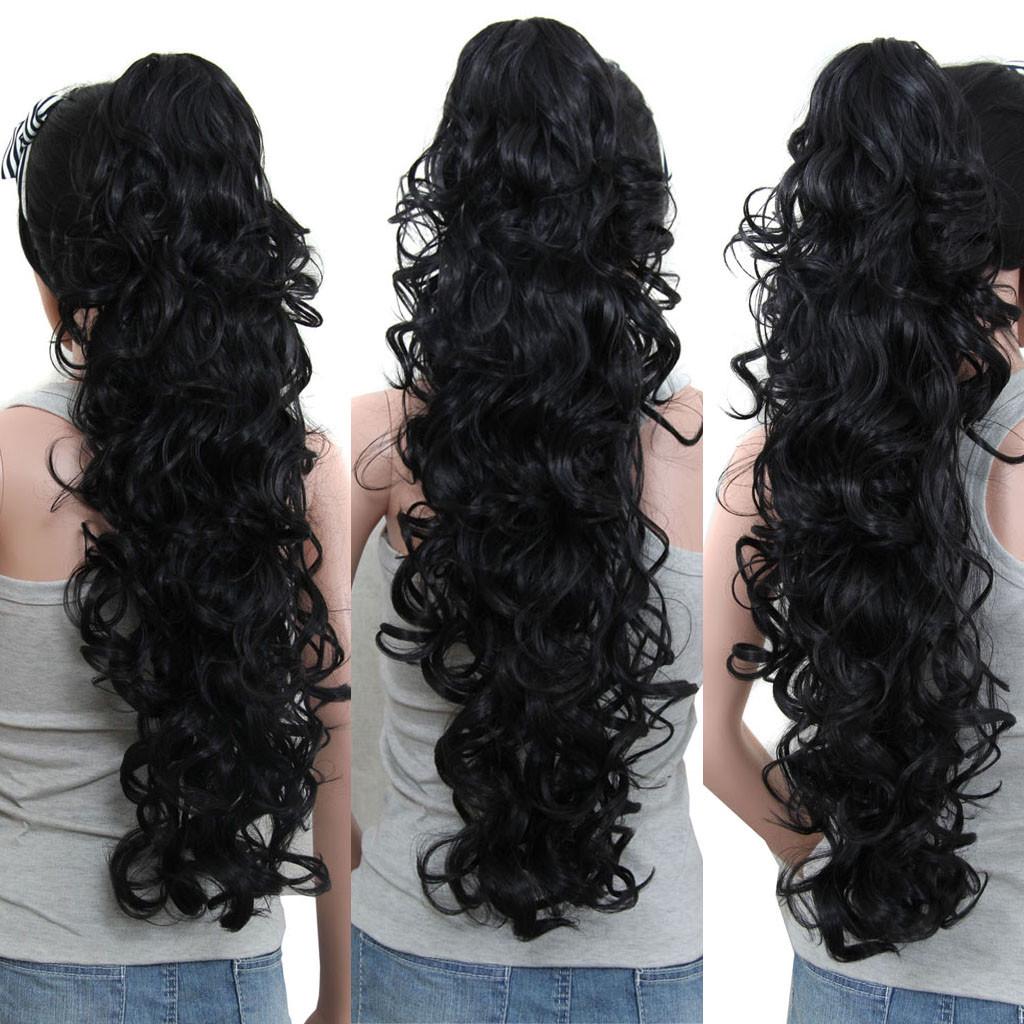 

Long Clip-in Curly Jaw Ponytail Clip In Hair Extensions Wavy Hairpiece