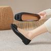Women's Genuine Leather Slip-On Flats: Versatile, Low-Cut, Square Toe, Soft Sole, Plus Size 41-43, 2025 Collection.