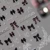 Pink White Black Lace Bowknot Nail Decals Love Heart Bow Nail Decorations  Girls