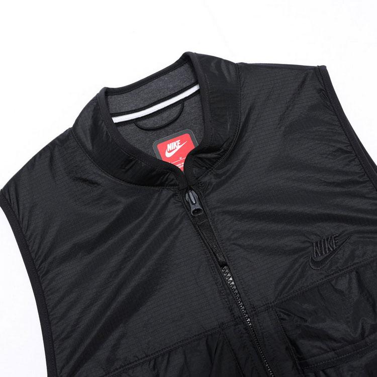 Nike Chaleco Utilitario de Color Sólido con Bolsillo y Cremallera para Hombre Chalecos Negro FD0756-010