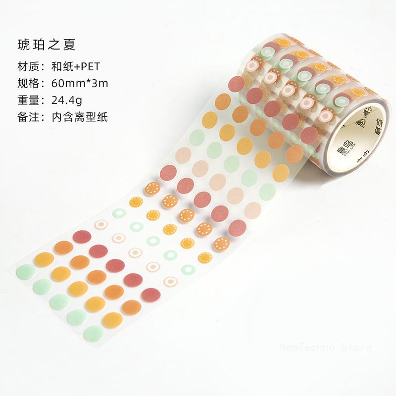 

6mmx3cm Basic Decorative Adhesive Tape Dot Masking Washi Tape DIY Scrapbooking Sticker Label Japanese Stationery