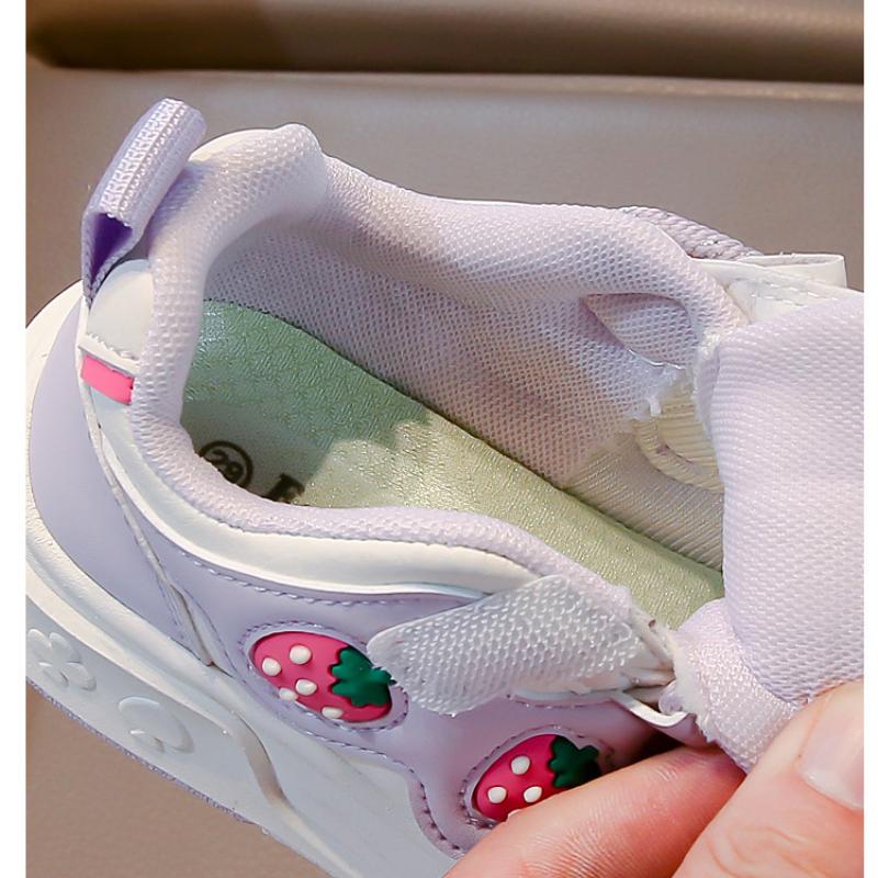 Spring New Cute Fashion Versatile Leather Soft Bottom Non-slip Girls Sports Shoes