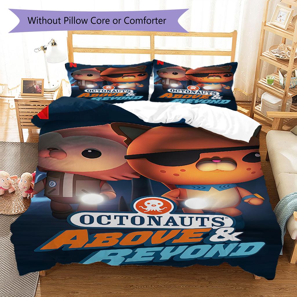 Octonauts Power Bedding Quilt Set Quilt Cover Pillowcase Home Decoration Birthday Gift (1 * duvet cover + 2 * pillowcase, without core)
