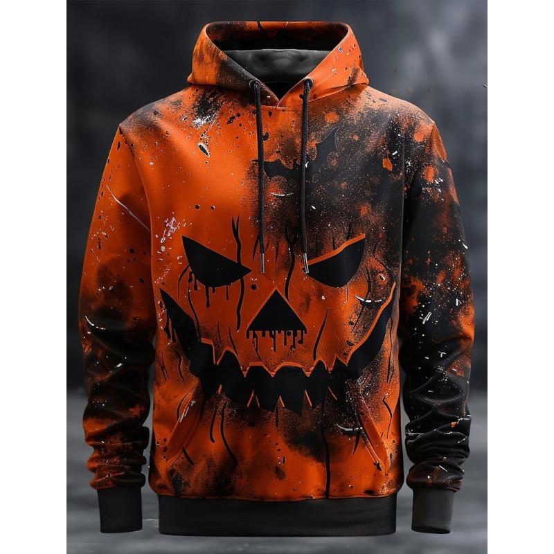 Men hoodie pullover halloween 3d printed pumpkin pattern couple men women adult halloween carnival prom casual everyday