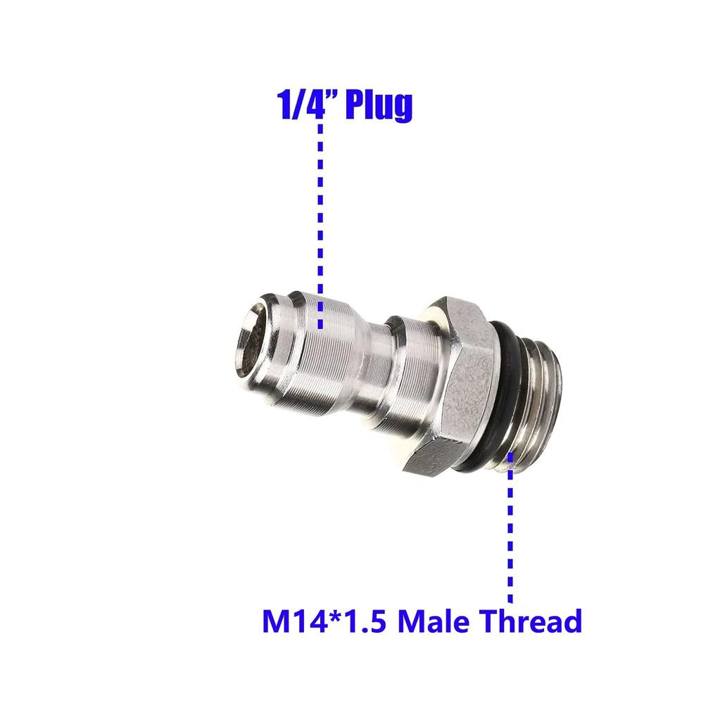 14mm To 1/4 Quick Release Connector - Pressure Washer Sprayer Snow Foam Lance Bottle Adapter Part