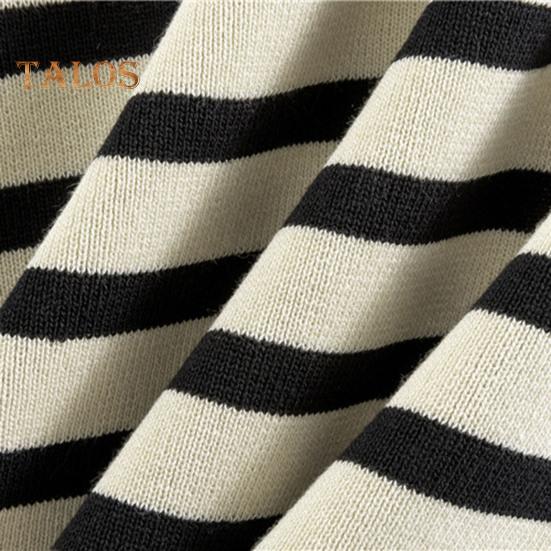 2 Teile/satz Damen Top Hosen Set Streifendruck Rundhals Langarm Sweatshirt Elastische Taille Weites Bein Jogginghose Sport Outfit Herbst Lässiger Trainingsanzug