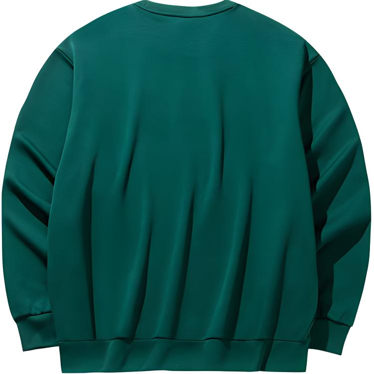 ANTA Men's Minimal Logo Crew Neck Knit Sweatshirt Dark Green 972448711-7