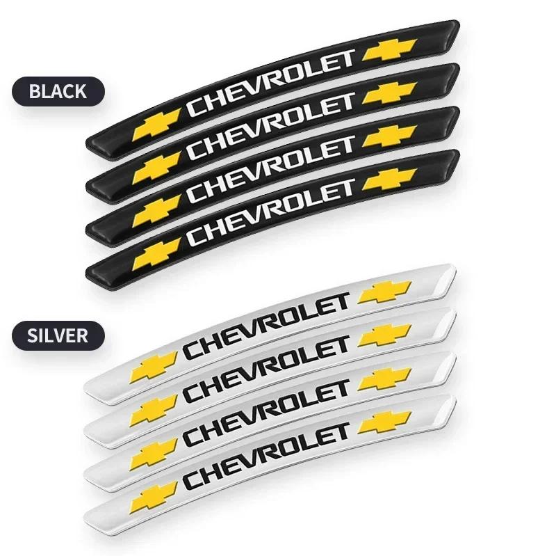 4Pcs Aluminium Car Wheel Hub Styling Stickers Decoration Strip For Chevrolet Spark Captiva Cruze Malibu Equinox Trax Camaro Bolt