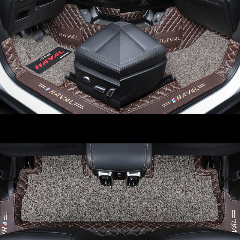 For GWM Haval Dargo 2022 2021 Car Floor Mats Double Layer PU Leather Foot Pad Interior Floorliner Auto Accessories For LHD