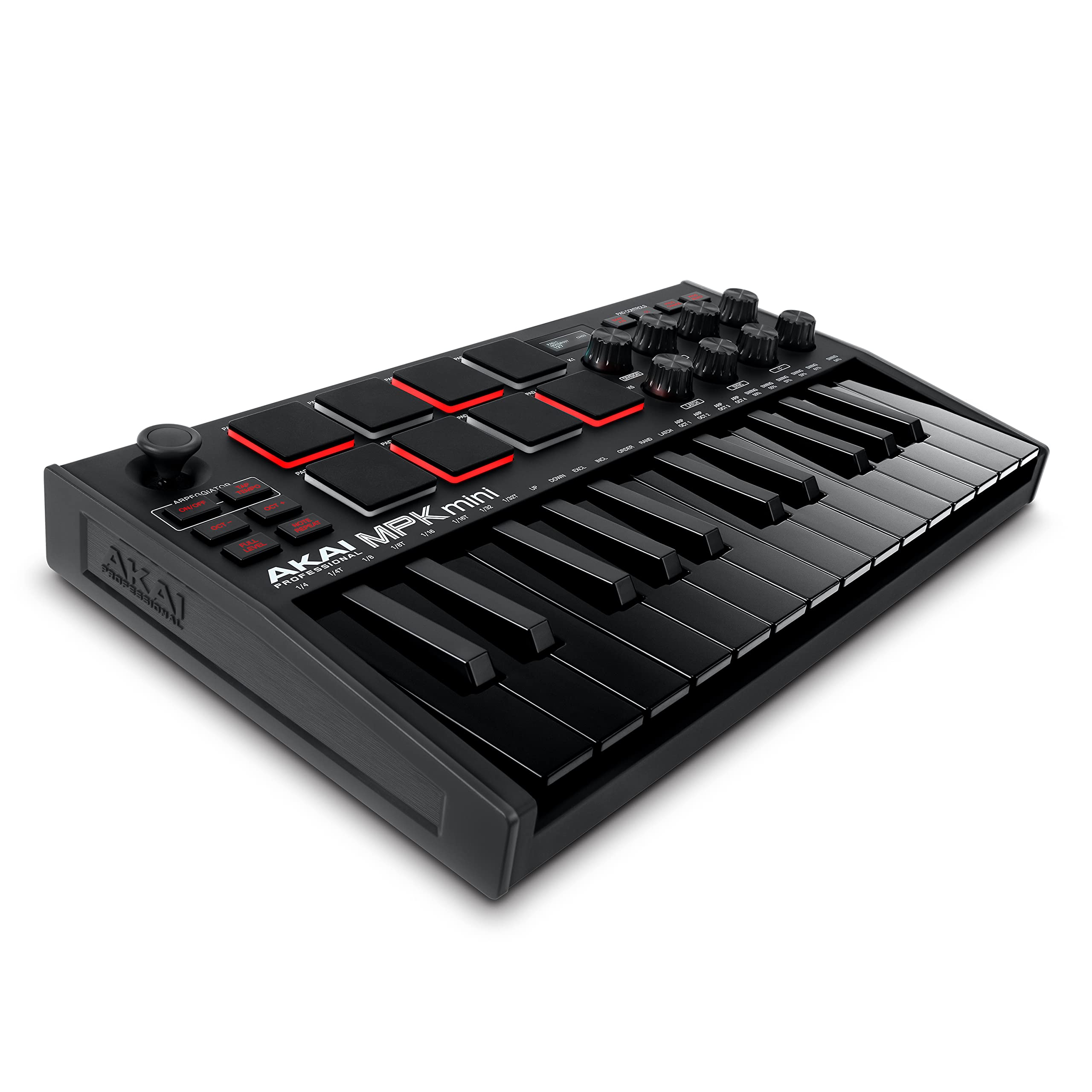 

MIDI-клавиатура Akai Pro, 25 клавиш, USB, 8 пэдов с чувствительностью к силе нажатия, программное обеспечение для создания музыки, MPK mini mk3, черный