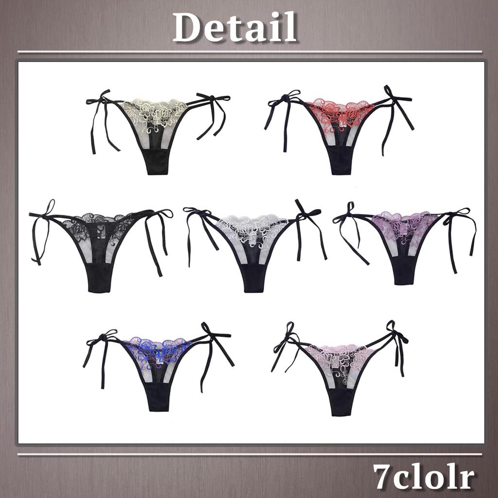 ONE LIMITATION Floral Embroidered Sexy Underwear for PT006 T-Back Panties, Women, (2. Pink)