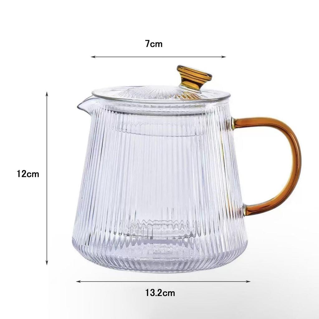 500ml Glass Teapot, Heat-Resistant, with Filter, Tea Water Separator, Easy Pour, Handle, Transparent, Oven, Microwave, and Dishwasher Safe, Stylish