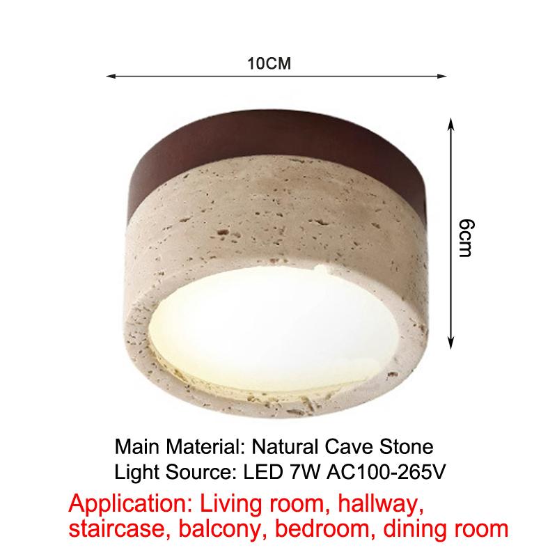 Japanese Wabi Sabi Stone LED Ceiling Light Cream Wind Living Room Restaurant Corridor Bedroom Light Room Decoration Downlights
