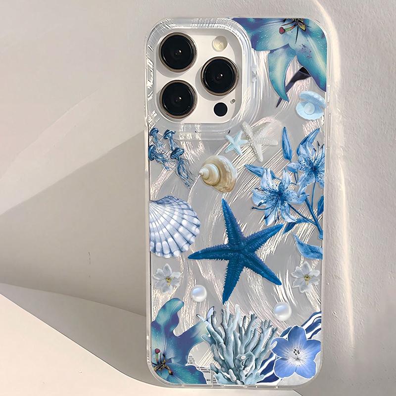 

Phone Case For Samsung Galaxy S26 S24 S25 S23 Ultra S22 S21 Plus FE A35 A50 A55 Summer Healing Ocean Life Floral Pattern Cover Galaxy S24 Ultra