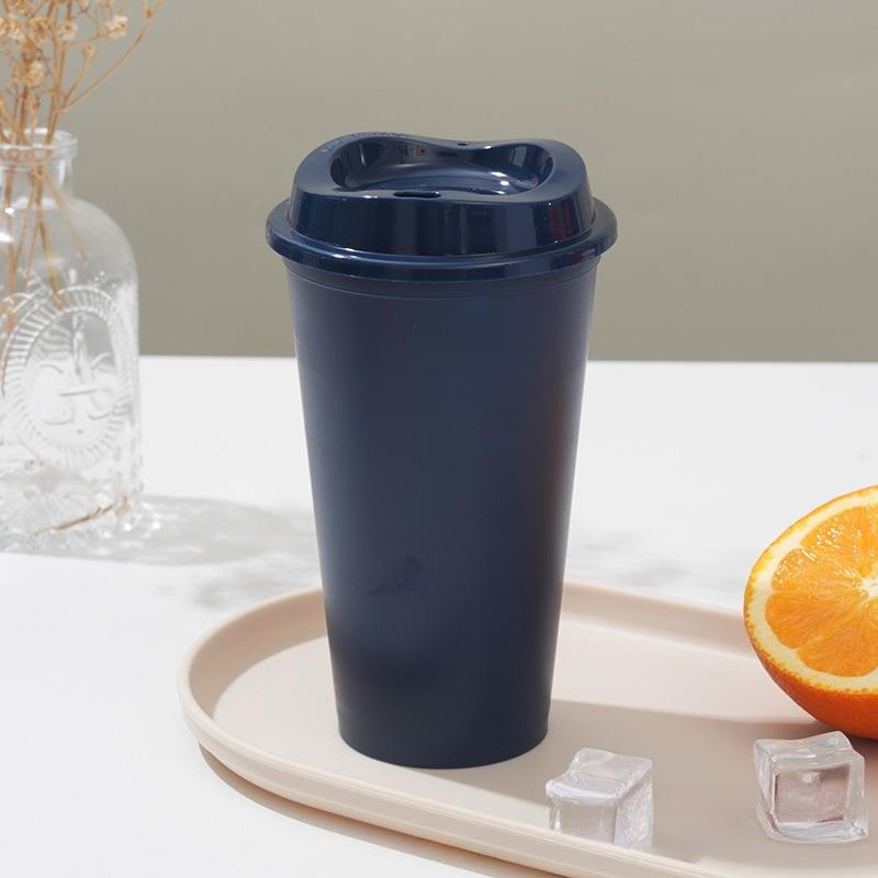 5pcs Plastic Coffee Cup 475ml Single-layer PP Material Cola Cup with Lid Leak-proof Portable Cold Drink Packging Cup Milk Tea Shop Packaged Cup